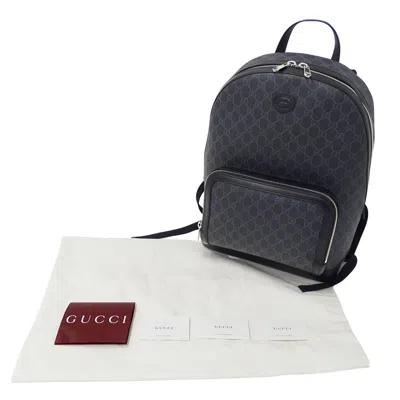 Pre-owned Gucci Black Gg Supreme Backpack ()