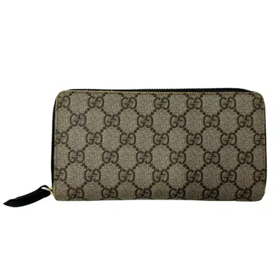 Pre-owned Gucci Black Gray Pvc Long Wallet (bi-fold) () In Multi