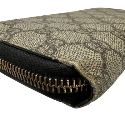 Pre-owned Gucci Black Gray Pvc Long Wallet (bi-fold) () In Multi