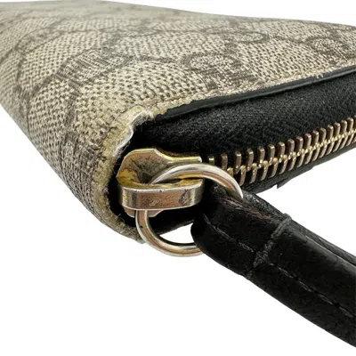 Pre-owned Gucci Black Gray Pvc Long Wallet (bi-fold) () In Multi