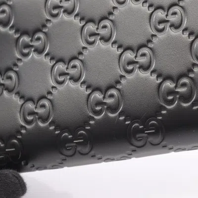 Pre-owned Gucci Black Leather Long Wallet (bi-fold) ()