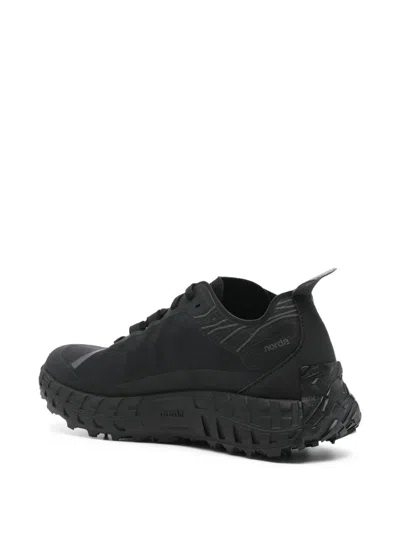 Norda Streamlined Black Sneakers With Rugged Sole In Black