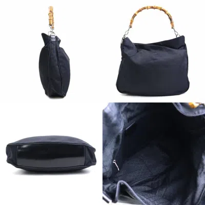 Pre-owned Gucci Black Nylon Canvas Leather Shoulder Bag ()
