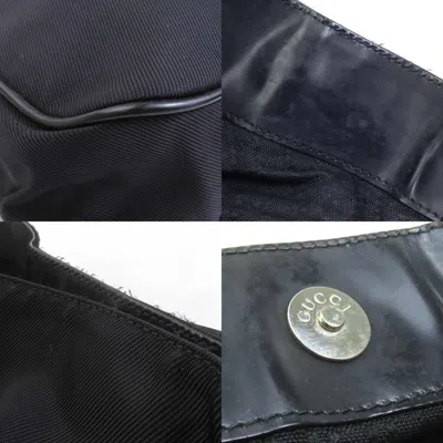 Pre-owned Gucci Black Nylon Canvas Leather Shoulder Bag ()