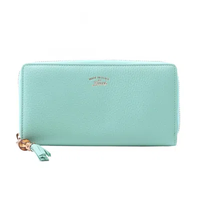 Pre-owned Gucci Blue Leather Long Wallet (bi-fold) ()