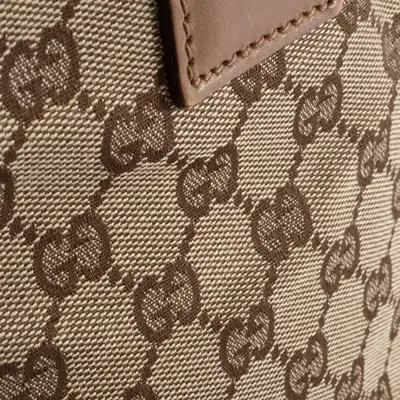 Pre-owned Gucci Gg Canvas Beige Brown Gg Canvas Leather Shoulder Bag ()