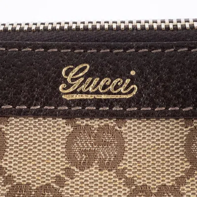 Pre-owned Gucci Gg Canvas Beige Brown Gg Canvas Leather Tote Bag ()