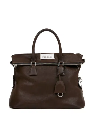 Maison Margiela 5ac Medium Leather Handbag In Brown