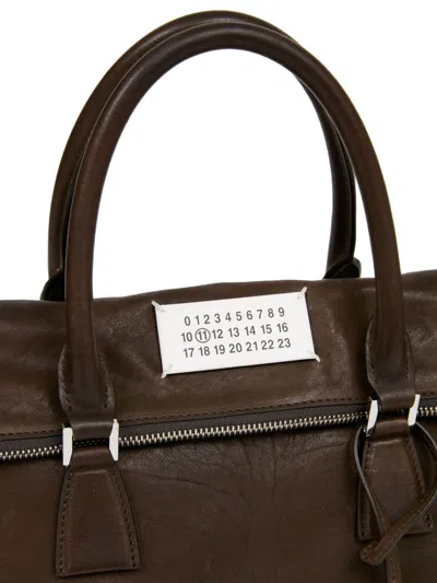 Maison Margiela 5ac Medium Leather Handbag In Brown