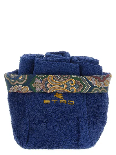 Etro Home 7plies Towels Blue In Blue