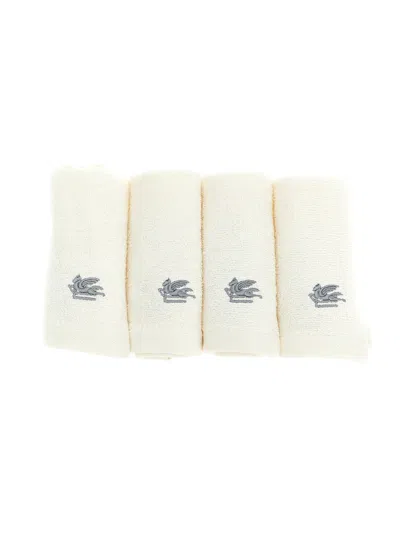 Etro Home 7plies Towels Beige In White