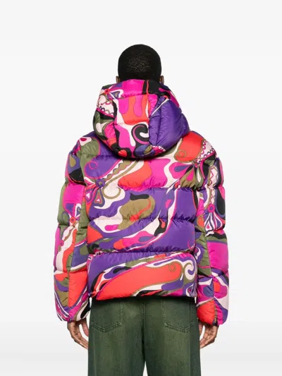 Pucci Abstract-print Puffer Jacket Clothing In Multi