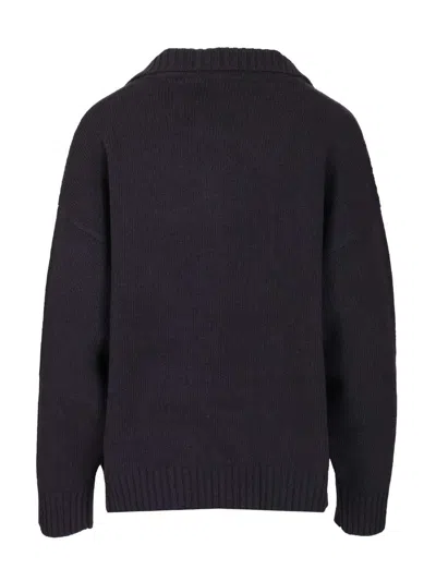 Weekend Max Mara Agre Polo Vest. Uomo Knitwear Blue In Black