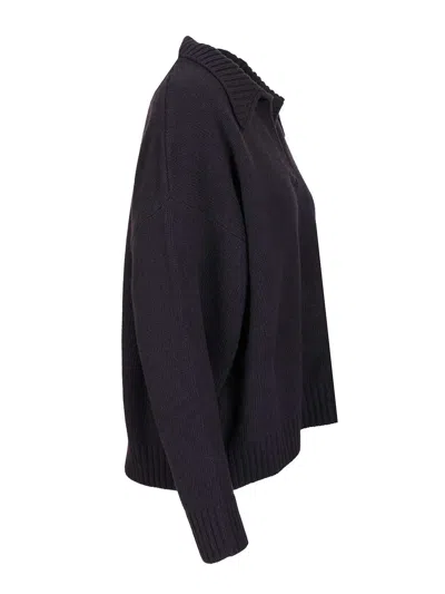Weekend Max Mara Agre Polo Vest. Uomo Knitwear Blue In Black