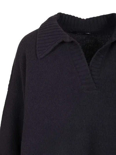 Weekend Max Mara Agre Polo Vest. Uomo Knitwear Blue In Black