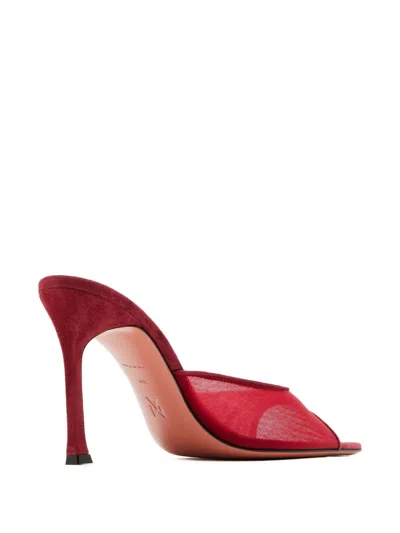 Amina Muaddi Women Alexa Mesh Mules In Red