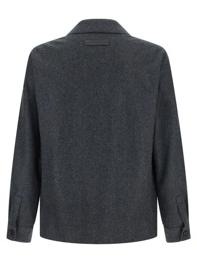 Zegna Alpe Button Jacket In Gray