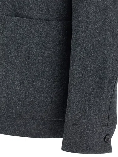 Zegna Alpe Button Jacket In Gray