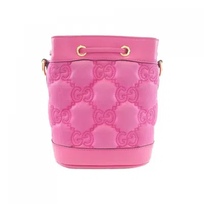 Pre-owned Gucci Pink Nylon Leather Shoulder Bag ()