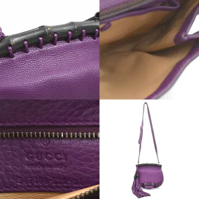 Pre-owned Gucci Purple Leather Shoulder Bag ()