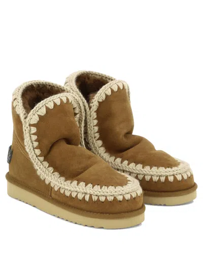 Mou Beige Suede Ankle Boots In Multi