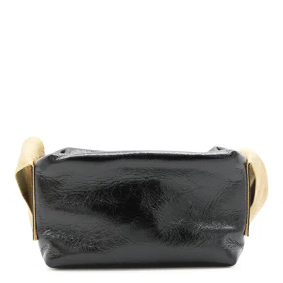 Uma Wang Textured Leather Shoulder Bag With Adjustable Strap In Black