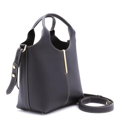 Tod's Black Leather Top Handle Bag In Black