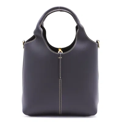 Tod's Black Leather Top Handle Bag In Black