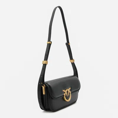 Pinko Small Love Bag Box Crossbody Bag In Nappa Leather In Black