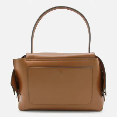 Tod's Brown Leather Wav Shoulder Bag In Brown