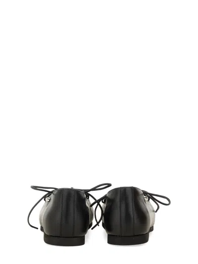 Our Legacy Minimalist Black Ballerina Slip-ons With Lace-up Detailing In Black