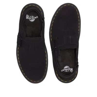 Dr. Martens Black Suede Leather Sandal In Black