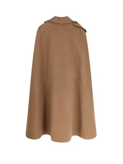 Burberry Belmont Virgin Wool Cape In Brown