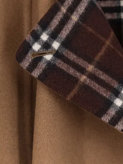 Burberry Belmont Virgin Wool Cape In Brown