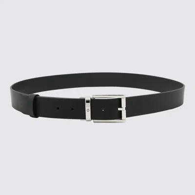 Montblanc Smooth Finish Belts Featuring Silver-tone Hardware In Black