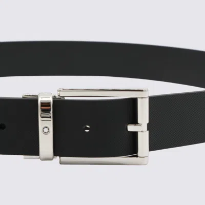 Montblanc Smooth Finish Belts Featuring Silver-tone Hardware In Black