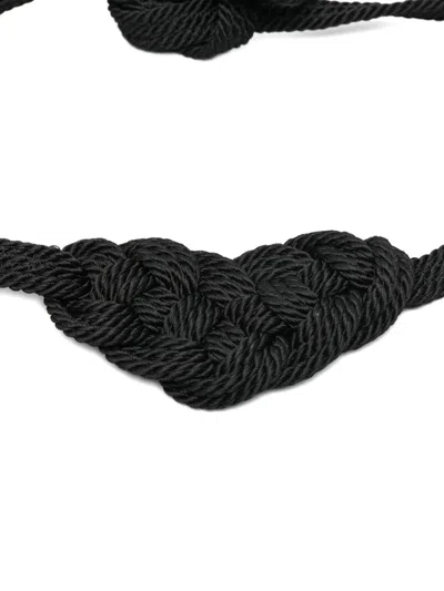 Forte Forte Braided Tassel End Belts Collection In Black