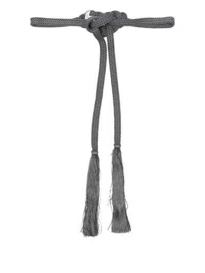Forte Forte Braided Belt Tassel Ends In Gray