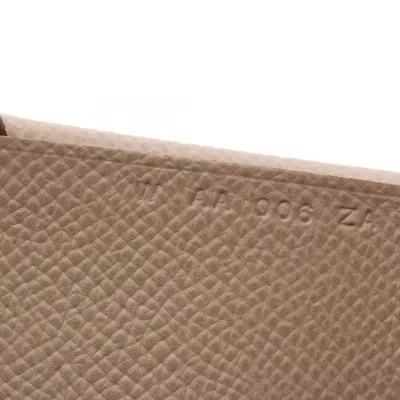 Pre-owned Hermes Brown Etoupe Gray Epsom Leather Leather Coin Purse/coin Case () In Multi