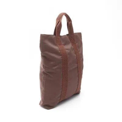 Pre-owned Hermes Brown Nylon Canvas Tote Bag ()