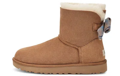 Ugg (wmns)  Mini Bailey Bow Plaid Ribbon In Brown