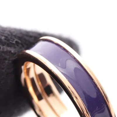Pre-owned Hermes Gold Purple Gold Plating Band Ring ()