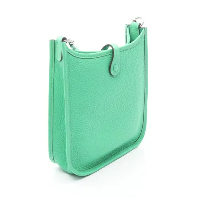 Pre-owned Hermes Green Taurillon Clemence Leather Leather Shoulder Bag ()
