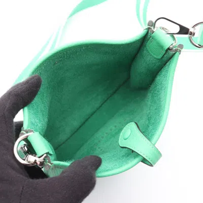 Pre-owned Hermes Green Taurillon Clemence Leather Leather Shoulder Bag ()