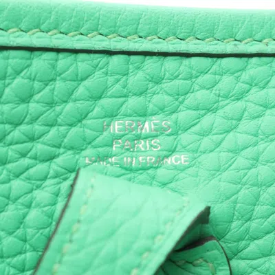 Pre-owned Hermes Green Taurillon Clemence Leather Leather Shoulder Bag ()