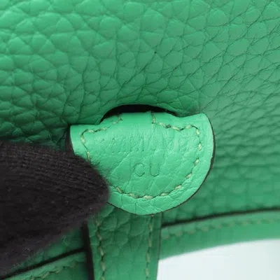 Pre-owned Hermes Green Taurillon Clemence Leather Leather Shoulder Bag ()