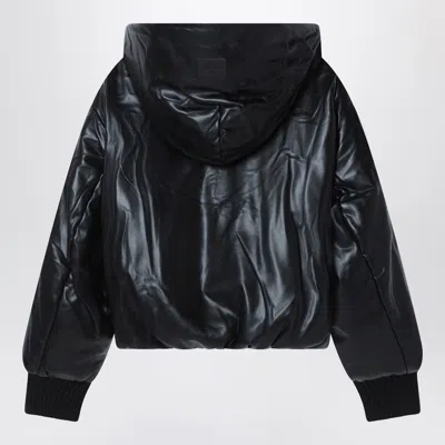 Acne Studios Hooded Faux Leather Jacket A90654le R In Black