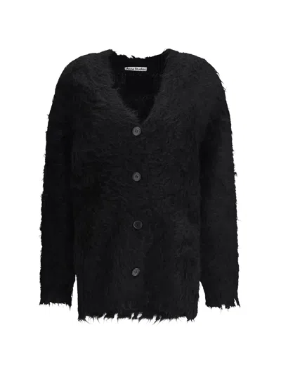 Acne Studios Women Oversized Cardigan In Mohair-wool Blend In Black