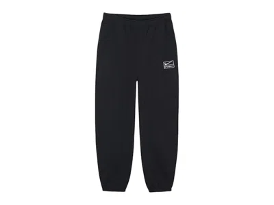 Pre-owned Stussy Men's  X Nike Stone Washed Fleece Pant (fw25) In Black