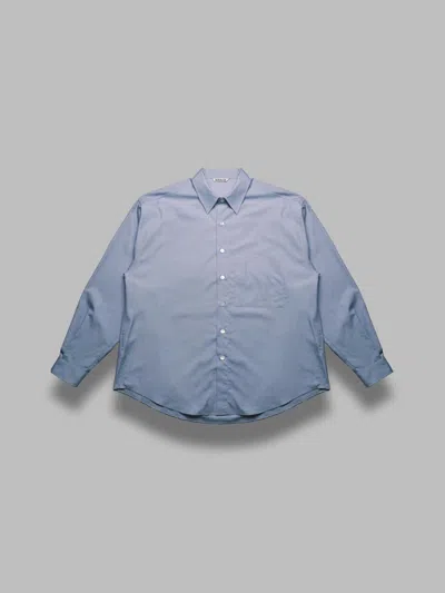 Auralee Washed Finx Twill Big Shirt In Blue